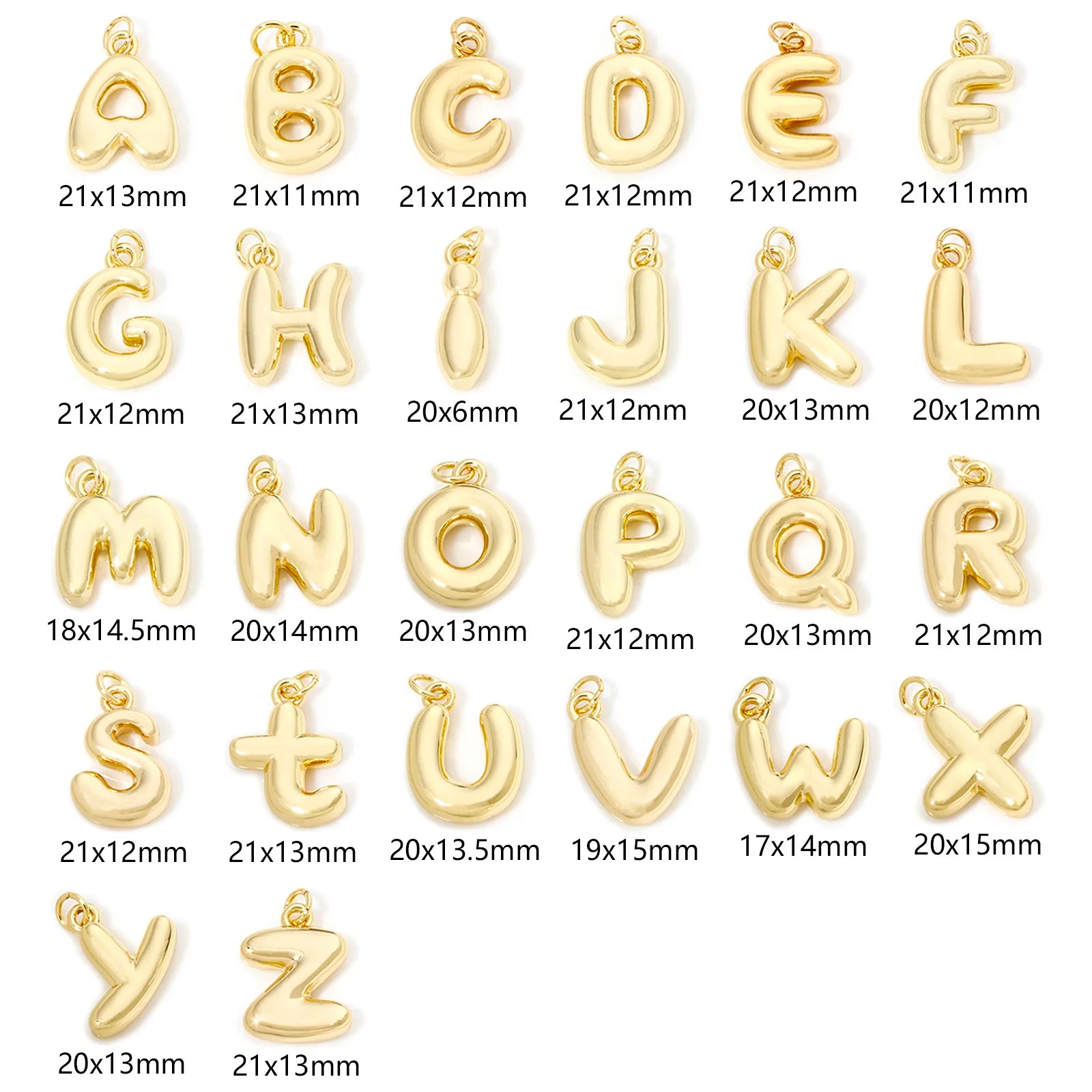 1Pcs English Letter Brass Charms 18K Real Gold Plated Capital Alphabet Initial A-Z Pendant Personalized Jewelry Making Findin