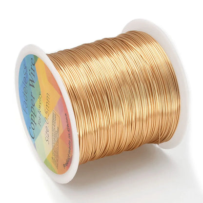 28 26 24Gauge Beading Floral Colored Jewelry Making Copper Craft Wire Soft DIY Metal Craft Art Wire 62-100Meters - Kc Gold / 