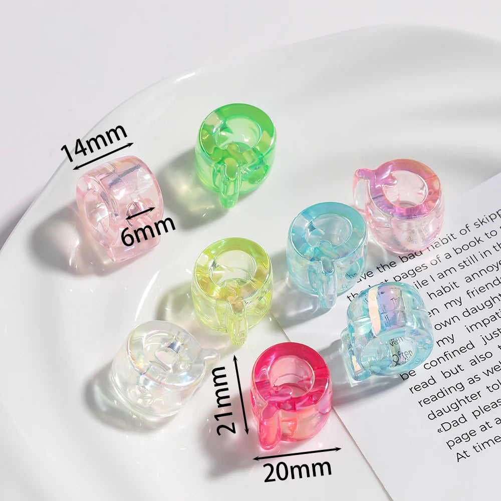 5pcs/lot Multicolour Random Letter Beads Acrylic Transparent Alphabet Bead For Jewelry Making DIY Necklace Keychain Accessori