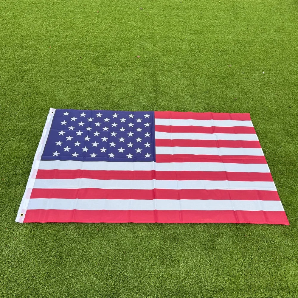 150x90cm US banner Double Sided Printed Polyester American Flag Grommets USA Flag