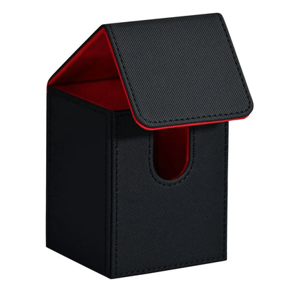 Card Deck Box,Card Deck Case Holds 100+ Sleeved Cards, PU Leather Card Storage Box For TCG game trading cards.