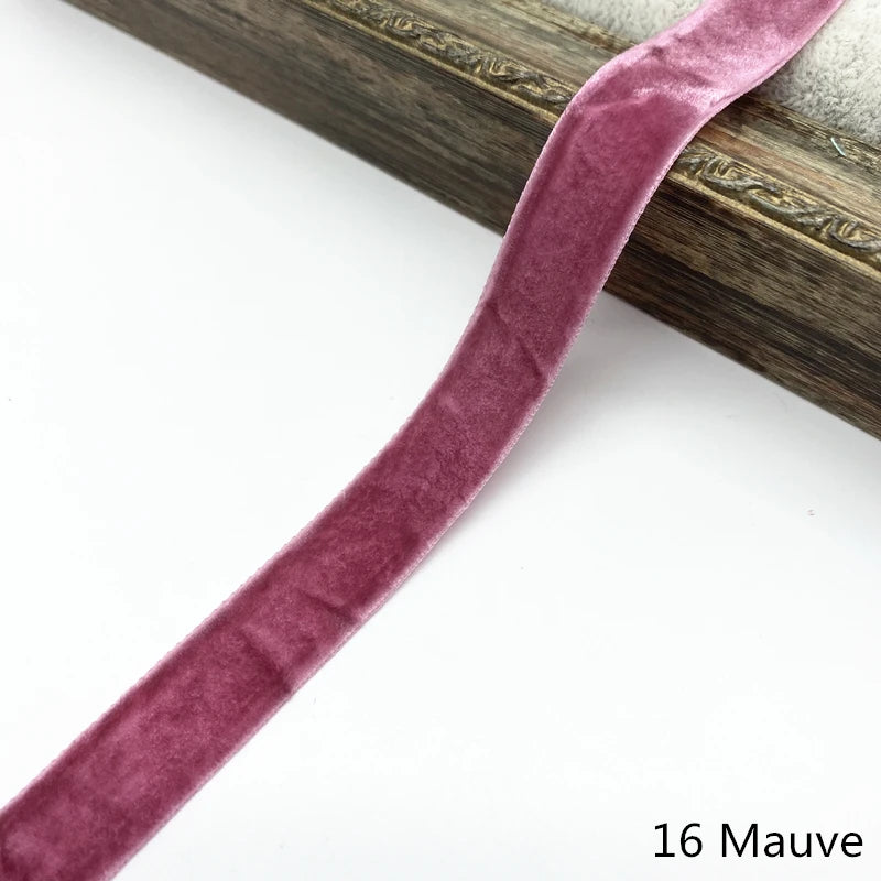 6-38mm Velvet Ribbon Wedding Party Decoration Handmade Gift Wrapping Hair Bowknot DIY Christmas #RoLi03 - 16 Mauve / 15mm 5ya