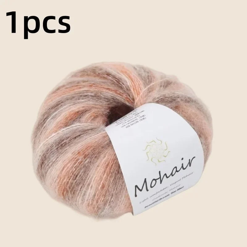 Crochet Yarn, Gradient Mohair Soft Cotton Yarn, DIY Knitting Yarn for Baby Sweater, Baby Hat, Cozy Scarf Projects