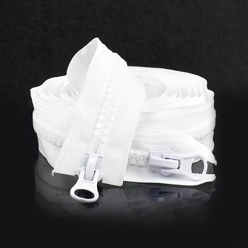 60-300cm 5# 8# Resin Zipper for Sewing Long Open-End Zippers with Single/Double Sliders Tent Coat Clothes Zip Repair Accessor