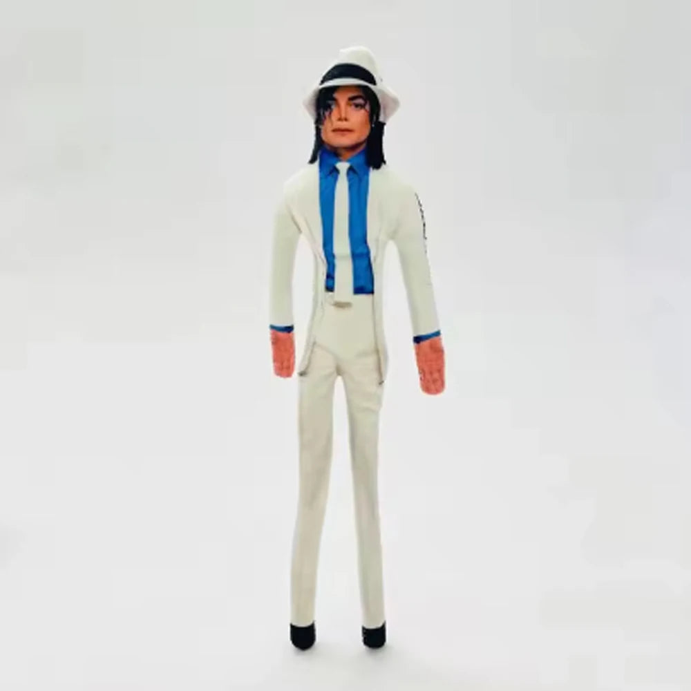New Style Michael Jackson Cosplay Prop Doll Plush Stuffed Figure Dolls Room Decoration Abstract Joint Mobility Props Gift - J