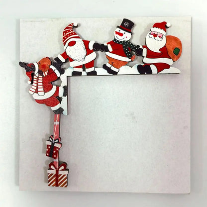 2026 New Wooden Santa Door Corner Decor Snowman Reindeer Pendant Christmas Cartoon Door Frame Decor Party Christmas Ornament