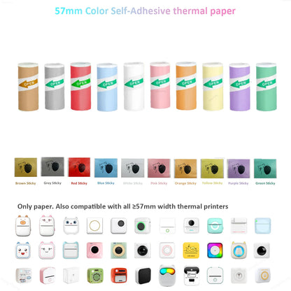 Thermal Mini Printer, Portable Inkless Sticker Maker,Bluetooth Free Cut Small Pocket Printer for Children DIY 57mm Photo Prin