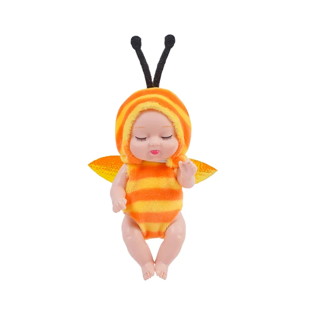6Pcs Reborn Doll Kit Toy Simulation Princess Dolls Toy Mini Cute Sleeping Baby with Clothes Accessories Birthday Gift for Kid