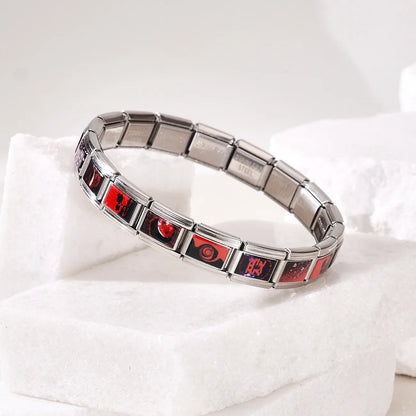 For Women Men Italian Charm Link 9mm Width Silver Gold Color Stainless Steel Bracelets on Hand DIY Making Jewelry