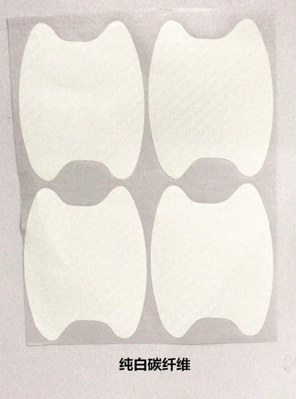 4Pcs/Set Car Door Sticker Carbon Fiber Scratches Resistant Cover Auto Handle Protection Film Exterior Styling Accessories - W