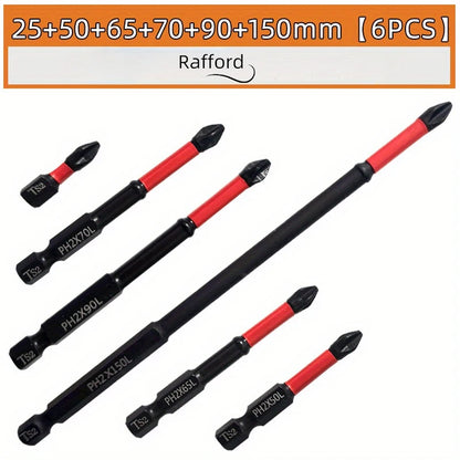 Magnetic Non-Slip Drill Bit Set 3/6/12 Pieces, S2 Steel, Crosshead and Impact Drill Bits, Suitable for Electric and Hand Driv