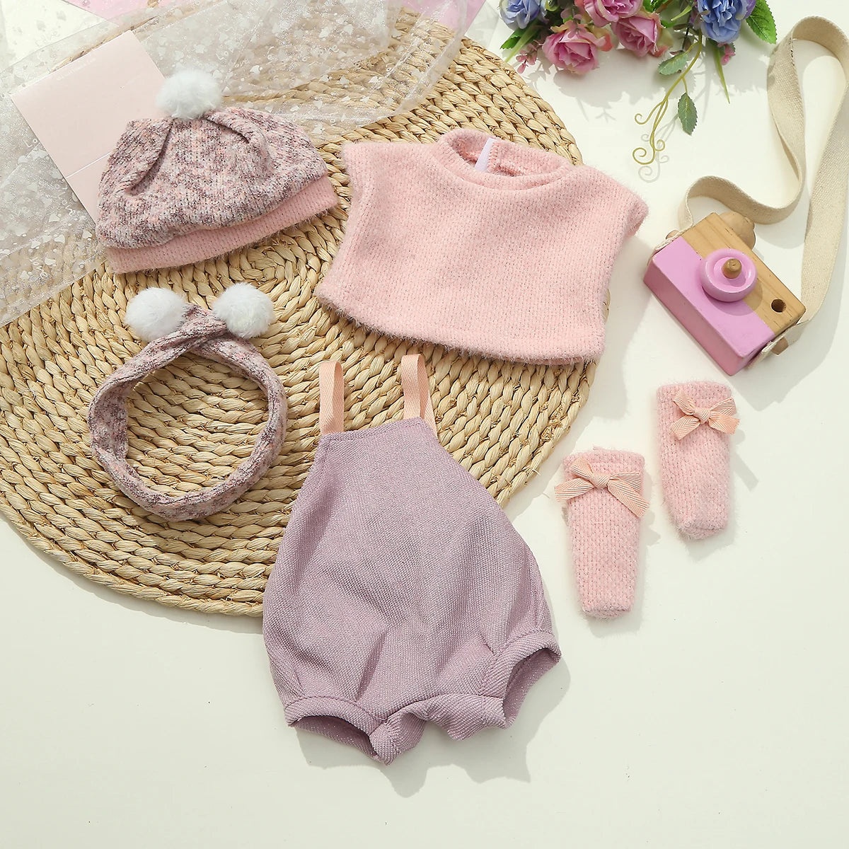 Dolls Clothes for 45cm Baby Dolls DIY Doll Accessories for 45cm Dolls Sweater Jumpsuite Clothes for Reborn Baby Dolls - furba