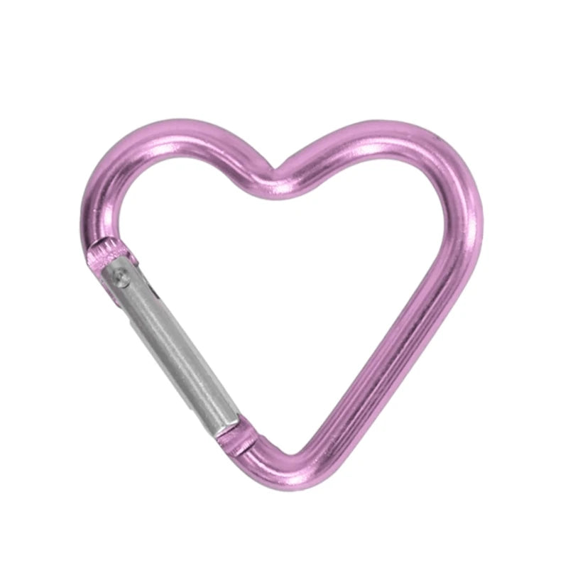 Aluminum Alloy Outdoor Star Shaped Spring Locking Carabiner Clip Keychains for Backpack Camping Hiking Traveling - Pink B