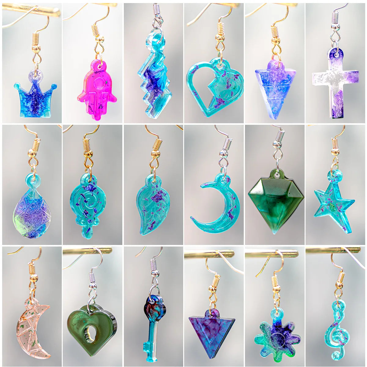 Silicone Mold, Earring Pendant Silicone Mold Set, Resin Mold for Jewelry Making, Epoxy Resin Molds, DIY Charms and Pendants
