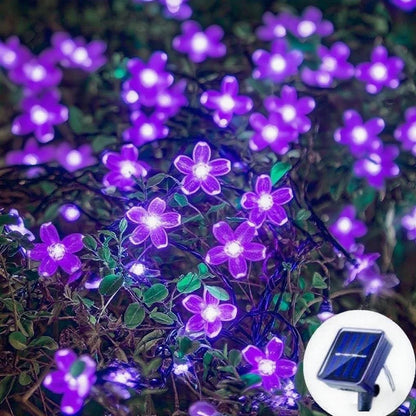Solar Cherry Garden Blossom Flower Lights Garlands String Lights Solar Outdoor Waterproof Lawn Pathway Christmas Decoration L