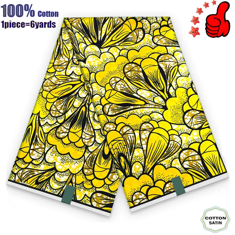 100% Cotton Soft Original Guaranteed Veritable African Real Wax Fabric Ghana Nigeria Style Ankara Wax Batik Fabric - 33