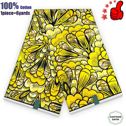 100% Cotton Soft Original Guaranteed Veritable African Real Wax Fabric Ghana Nigeria Style Ankara Wax Batik Fabric - 33