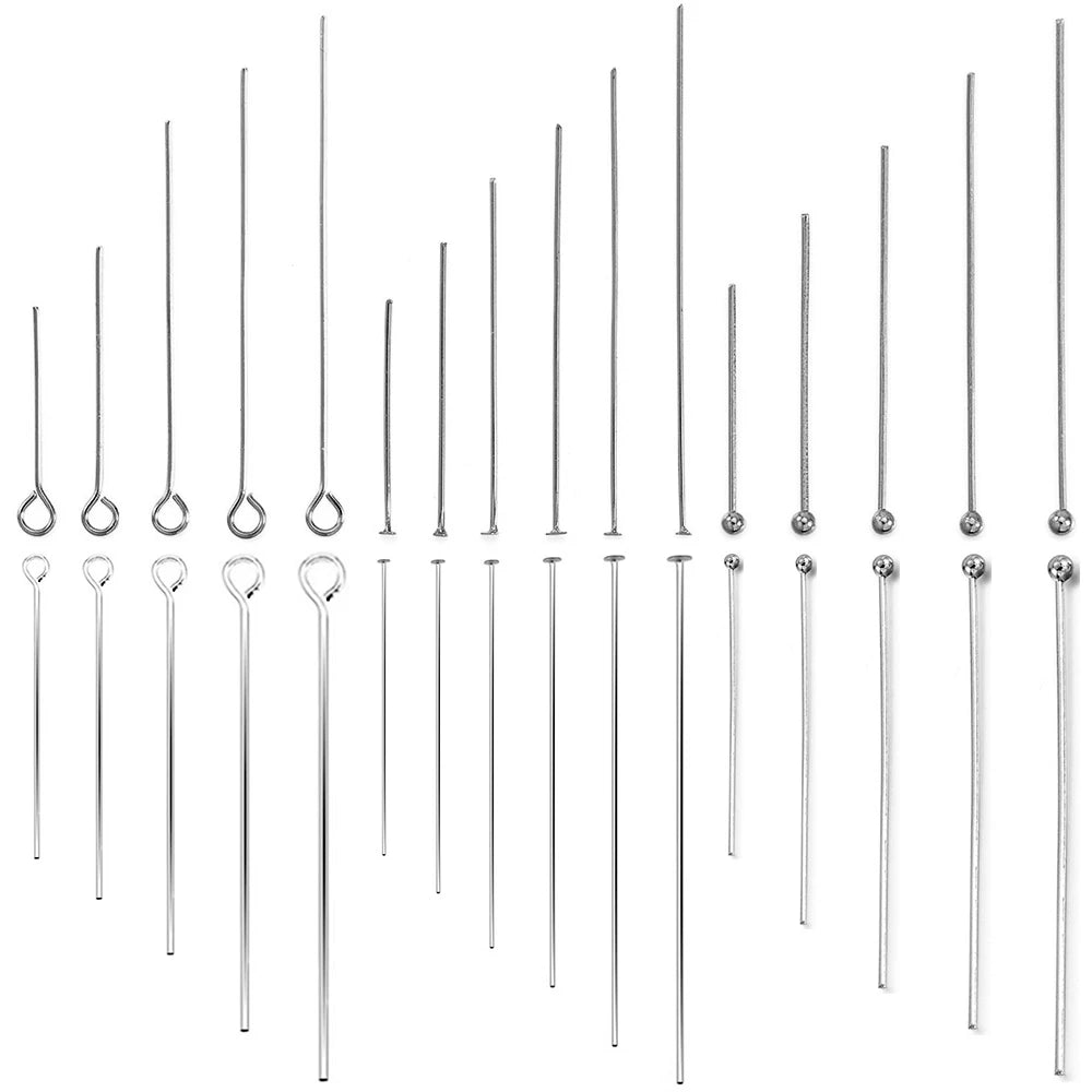 100Pcs/Lot Stainless Steel Headpin Diy Jewelry Accessories Earrings Beading Eye Pins Flat Head Pins For Jewelry Making Suppli