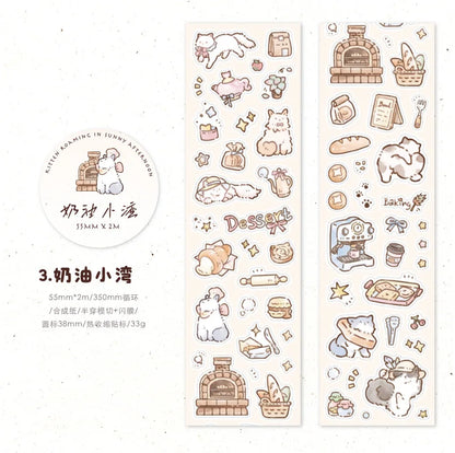 Kitten Synthetic Paper Flash Film Die Cutting Tape Cartoon Cute Children Gooka Decorative Sticker
