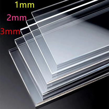 1/2/3Pcs 1/2/3mm Thickness Transparent Colorless Clear Acrylic Board Perspex Glass Plate Plastic Organic Sheet Methacrylat