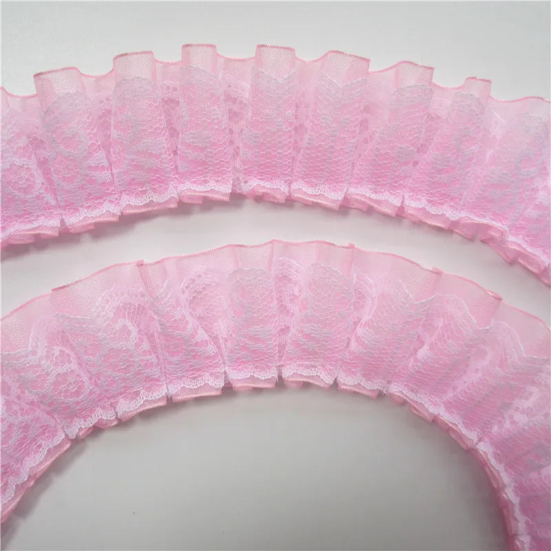 Lace Trim, 2 Yards Wide Pleated Organza Trim, Sewing Lace Trim for Scrapbooking, DIY Crafts, Wedding Decor Accessories