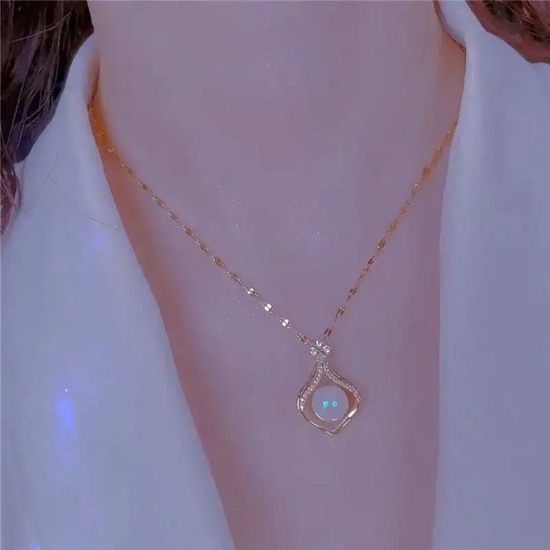 New Beads Women's Neck Chain Kpop Pearl Choker Necklace Gold Color Goth Chocker Jewelry On The Neck Pendant 2022 Collar For G