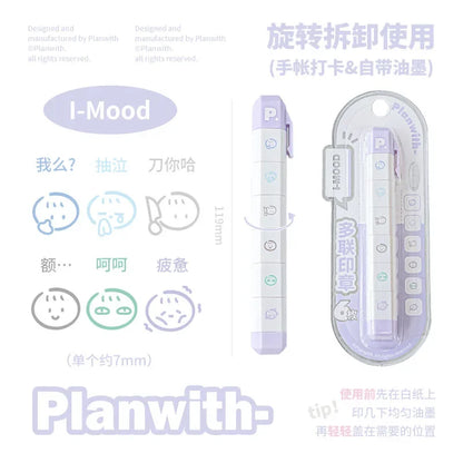 Cute To Do List Journal Stamp Set Pen Shape Detachable Ink Stamps Life Travel Week Heart Planner Diary Decorative Stamp Kid G