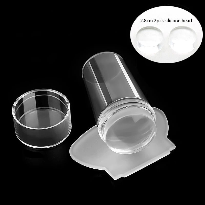 Nail Stamping Plates Pure Clear Jelly Nails Art Stamper Scraper Set Print Silicone Marshmallow Design Manicure Accessories To