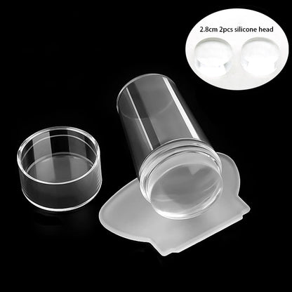 Nail Stamping Plates Pure Clear Jelly Nails Art Stamper Scraper Set Print Silicone Marshmallow Design Manicure Accessories To