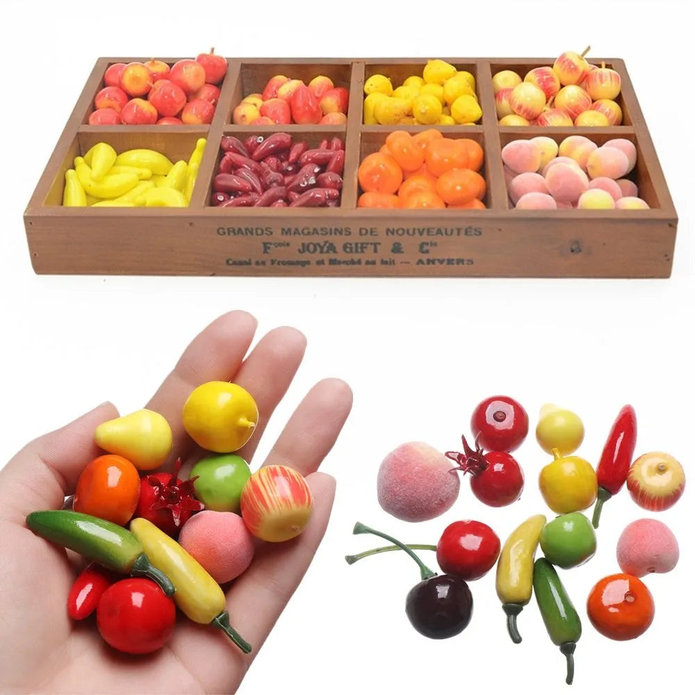 20PCS Multicolor Simulation Fruits Vegetables Plastic Room Decoration Food Model Photography Props DIY Fake Cherry Lemon Pato