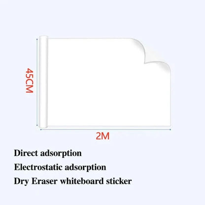 Width: 45CM Reusable Static Whiteboard Adheres To Walls Without Damage Easy To Apply and Remove Dry Eraser White Board - 45cm
