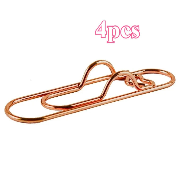 4Pcs Multifunctional Love Pen Clip, Portable Hanging Pen Button Fixed Seat Paper Clip for Notebook Stationery Accessories