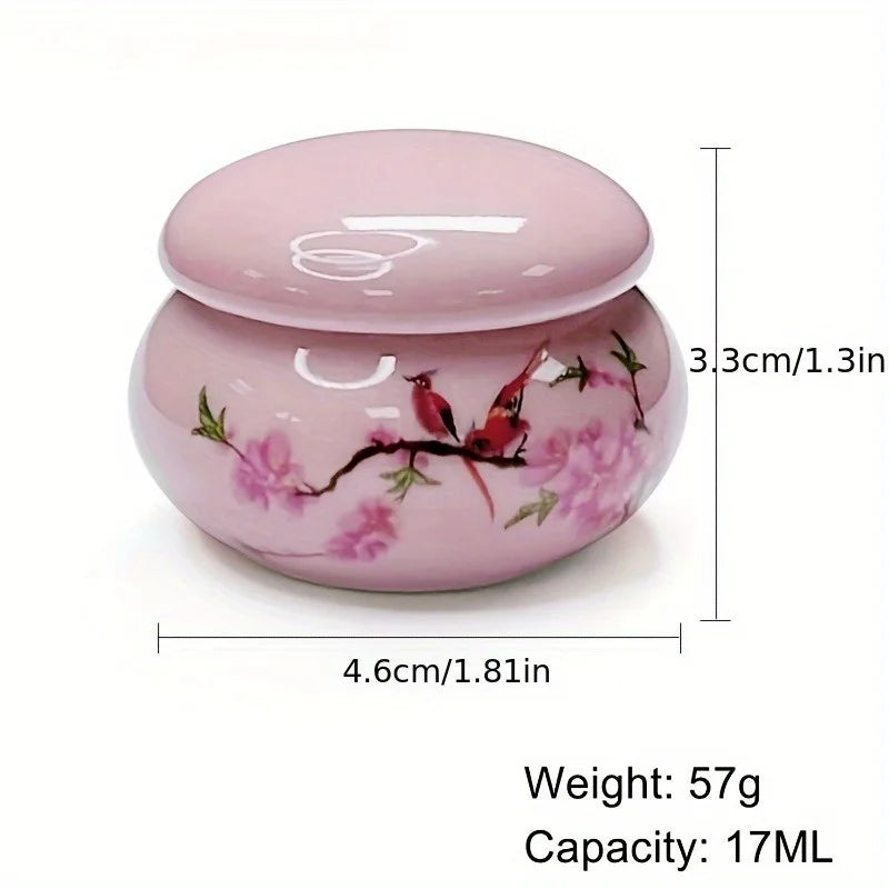 1Pc Ceramics Nail Cup with Lid Acrylic Liquid Powder Ceramic Cup Nail Art Acrylic Liquid Powder Porcelain Dappen Dish Contain