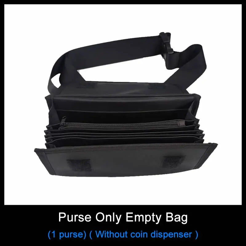 6 Slots Euro Coin Dispenser Driver Waiter's Purse Waist Wallet Zipper Pocket Coin Sorter Collector Cash Receipt Coins Safe - 