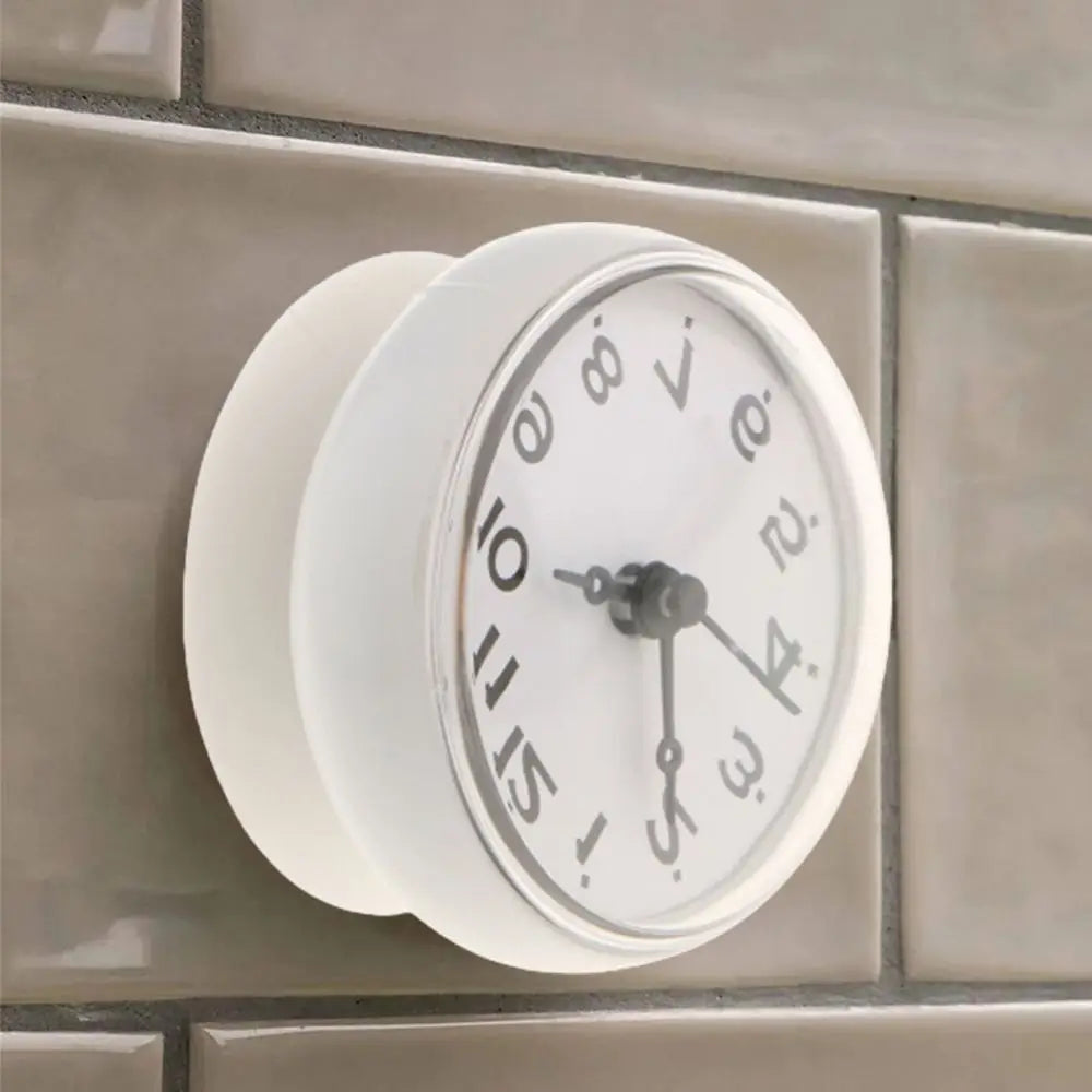 7cm Shower Anti Fog Waterproof Mini Small Table Decoration Kitchen Living Bathroom Room Wall Clock Toilet Round Sucker Decor 