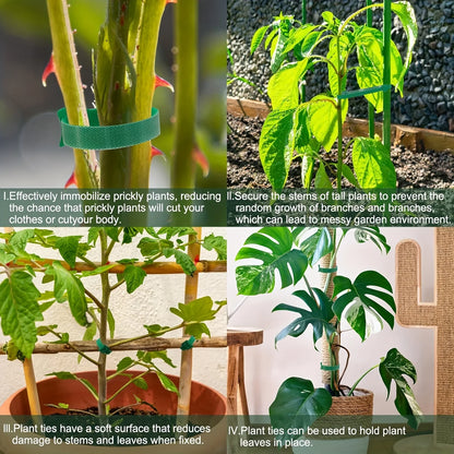 50/100pcs Reusable Adjustable Non-Slip Nylon Plant Ties with Hook and Loop Fasteners, Ideal for Gardening Applications