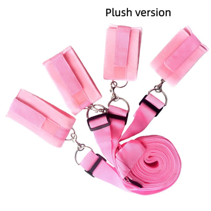 Bed Bondage Restraint Set Adjustable Wrist Ankle Cuffs Comfortable Couples Handcuffs Adult Sex SM Game Lover Intimate Play Ki