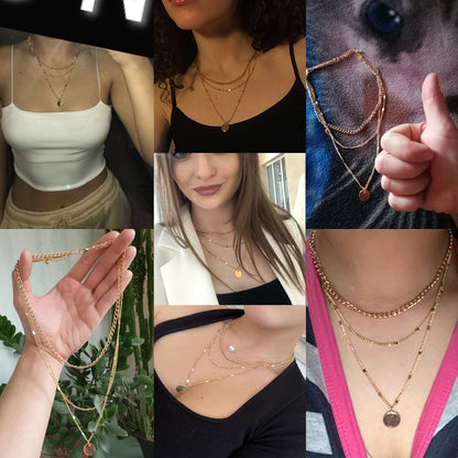 Vintage Necklace on Neck Gold Color Chain Women's Jewelry Layered Accessories for Girls Aesthetic Gifts Fashion Pendant 2025