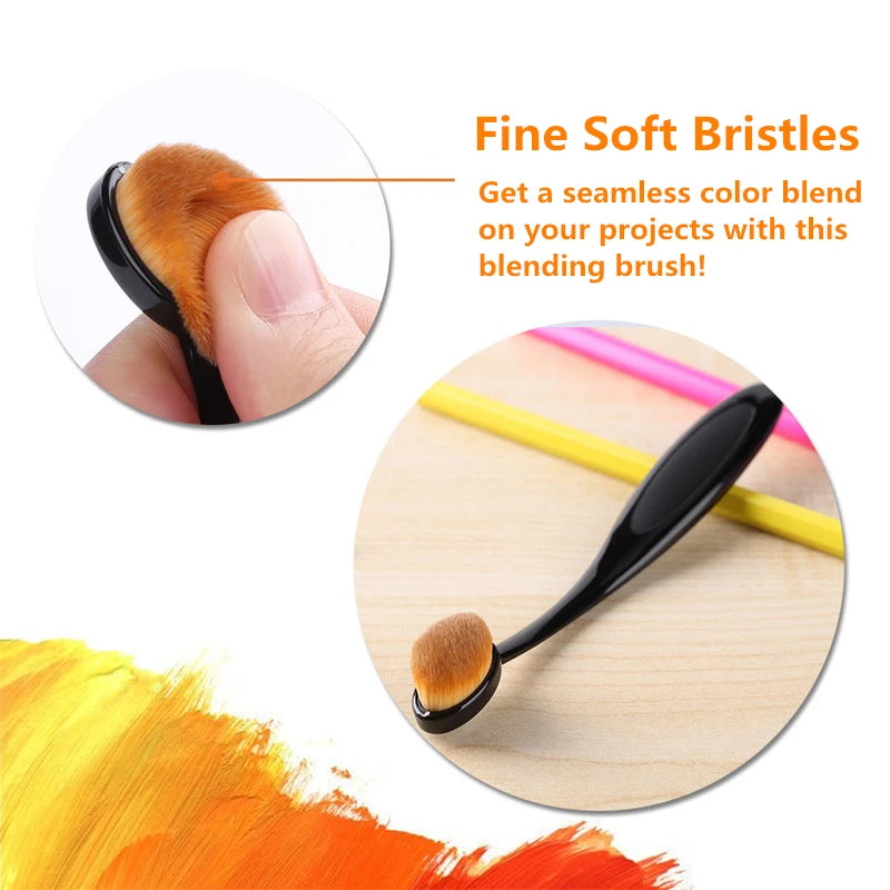Craft Ink Blending Brushes Fine Soft Bristles for Water-based Inking Stamps DIY Crafting Assorted Size Drawing Painting Brush