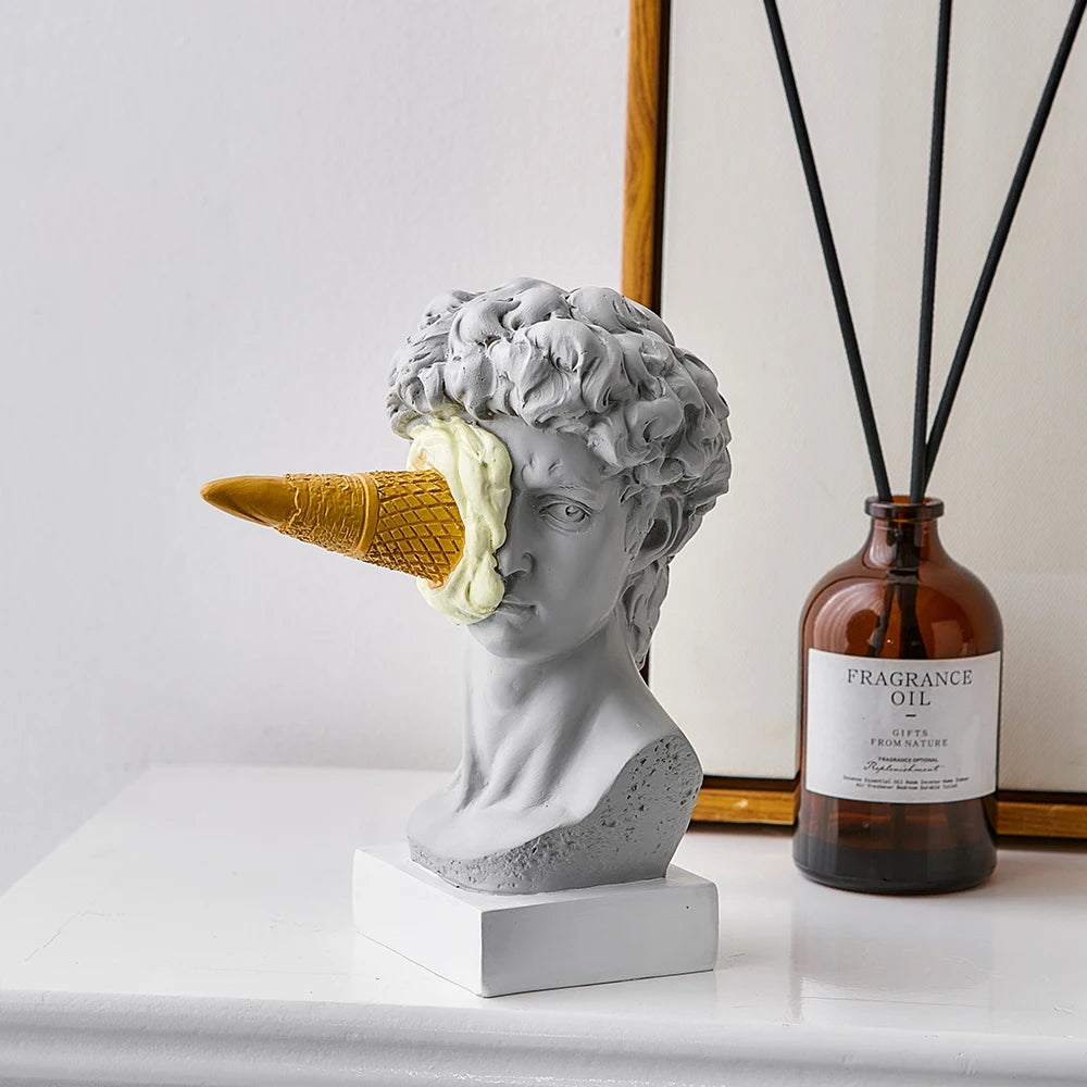 Modern Nordic Figure Ornament Ice Cream David Figurine Home Decor Sculpture Office Bookshelf Desktop Art Decoration David Sta