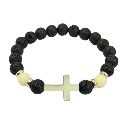 volcanic stone glow-in-the-dark vintage bracelet multi-colored luminous cross bracelet ornaments charm bracelet