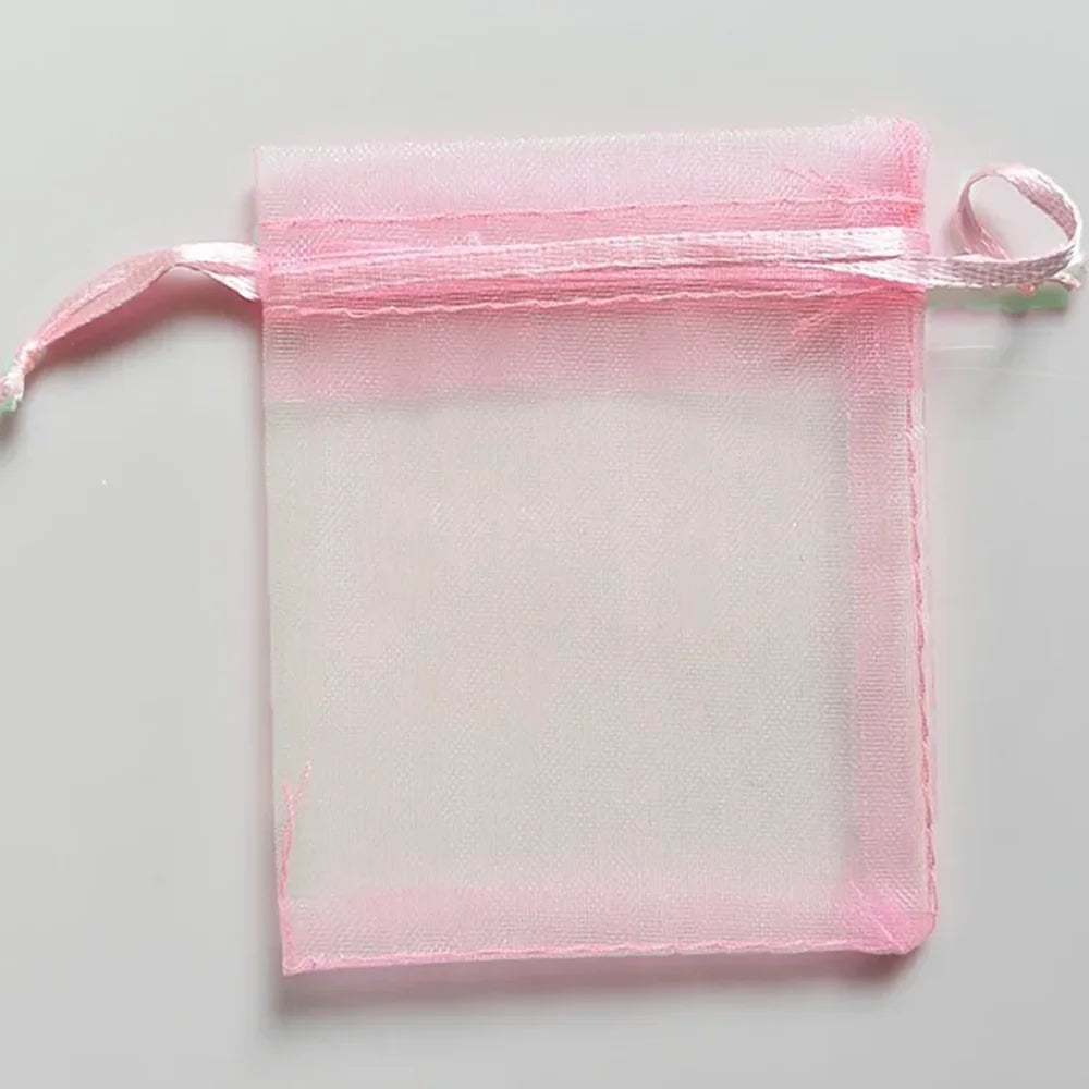25/50/100pcs Organza Gift Bag Multicolor Drawstring Pouches For Candy Jewelry Bag Packing Wedding Gift Bags Organza Bag - Lig