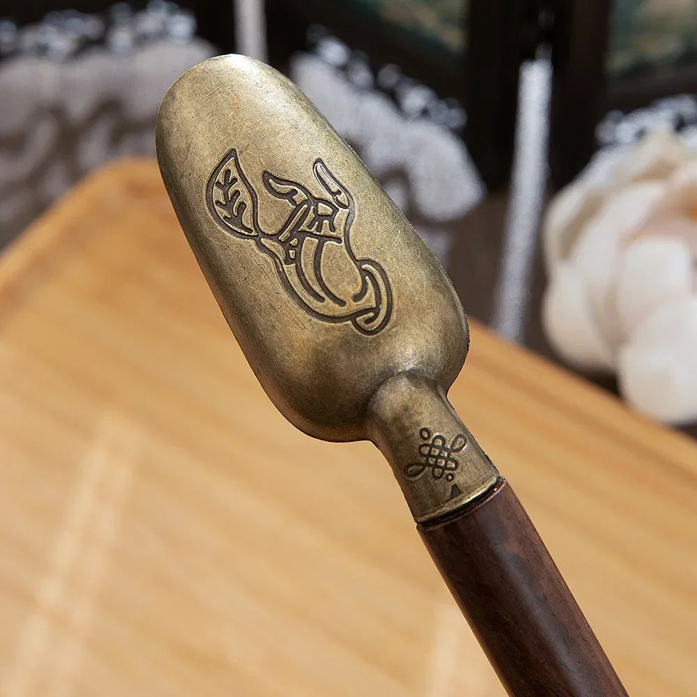 2/1pcs Vintage Ebony Tea Spoon Solid Wood Handle Teaspoon Retro Tea Shovel KongFu Tea Ceremony Accessories Teaspoon Gift