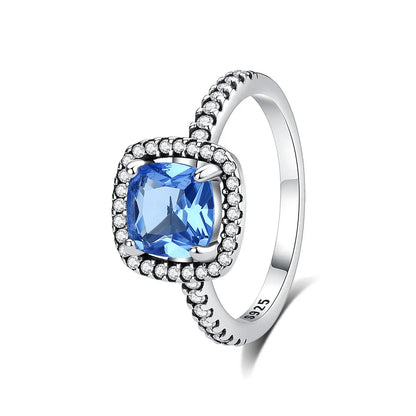 Original 925 Sterling Silver Ring Love Heart Pave CZ Crystal Stackable Rings For Women Wedding Engagement Birthday Gift Jewel