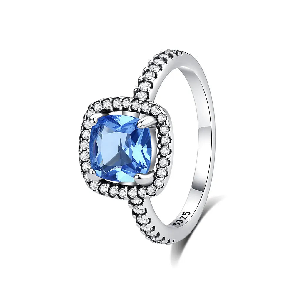 Original 925 Sterling Silver Ring Love Heart Pave CZ Crystal Stackable Rings For Women Wedding Engagement Birthday Gift Jewel