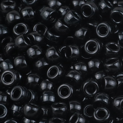 100/200/400pcs 6x9mm Solid Color Large Hole Pony Beads DIY Jewelry Making For Friendship Bracelets & Hair Braids Craft Suppli