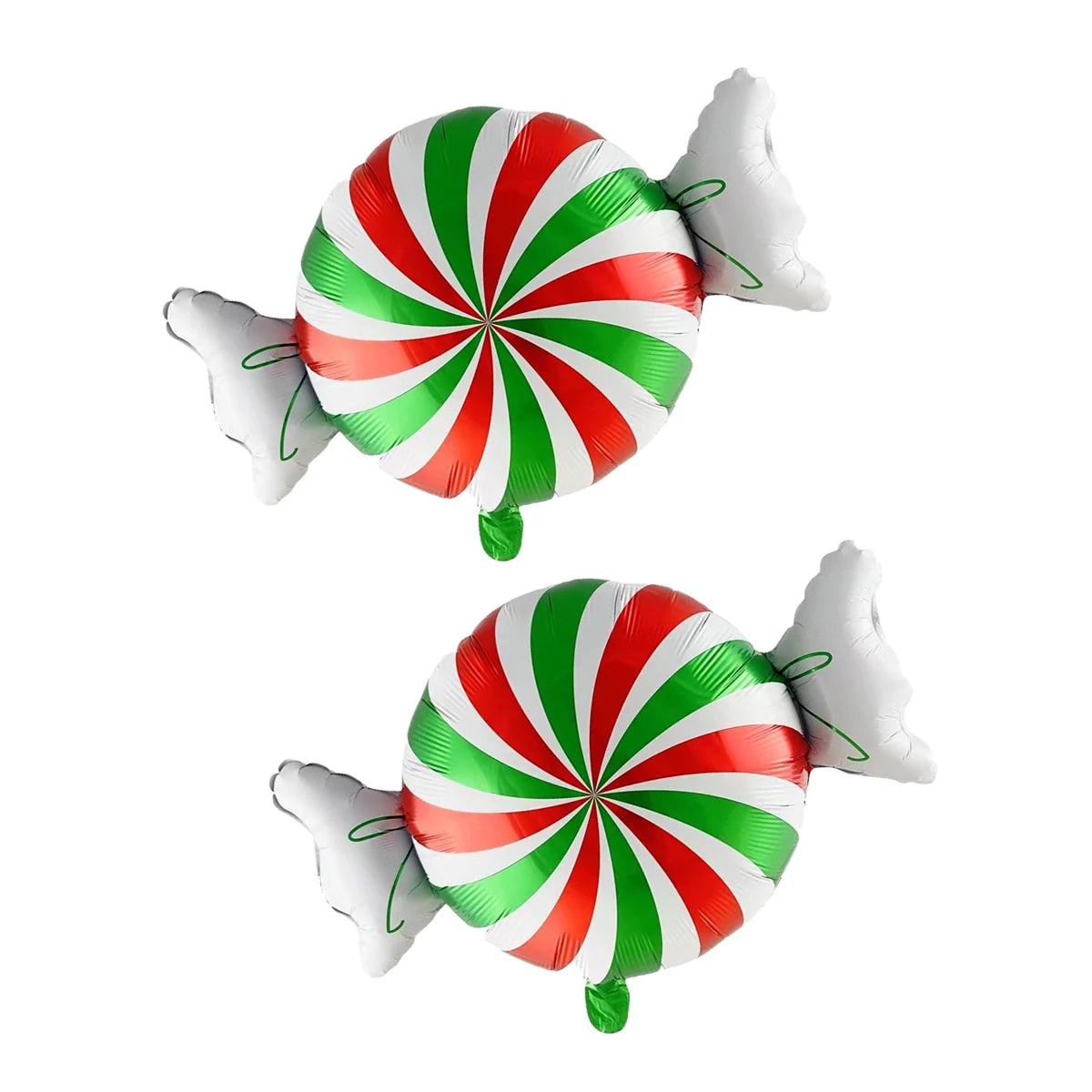 2/5pcs Red Green Christmas Ball Sahpe Foil Balloons Christmas Decorations for home store Party Supplies Navidad 2026 Decor - 