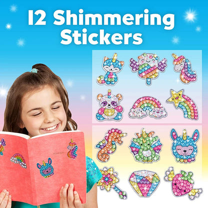 12 Create Big Gem Diamond Painting Sticker Kit Art Craft Girls Boys Unicorn Animal Sealife Magical Mosaic Dot Sticky Toys Gif