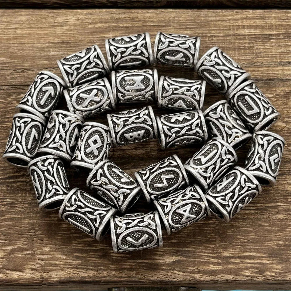 Nostalgia 1pcs Tree Of Life Bead For Hair Beard Braids Norse Runes Viking Symbols Beads For Bracelet Jewelry Making