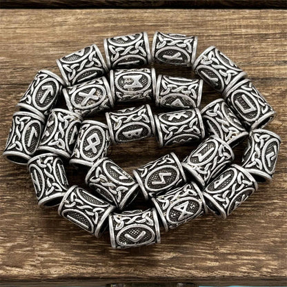 Nostalgia 1pcs Tree Of Life Bead For Hair Beard Braids Norse Runes Viking Symbols Beads For Bracelet Jewelry Making
